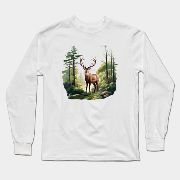 Deer Lover Long Sleeve T-Shirt by zooleisurelife